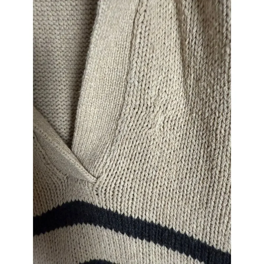 Marine Layer Relaxed Polo Striped Collared Long Sleeve Wool Sweater Size Small - Picture 13 of 13